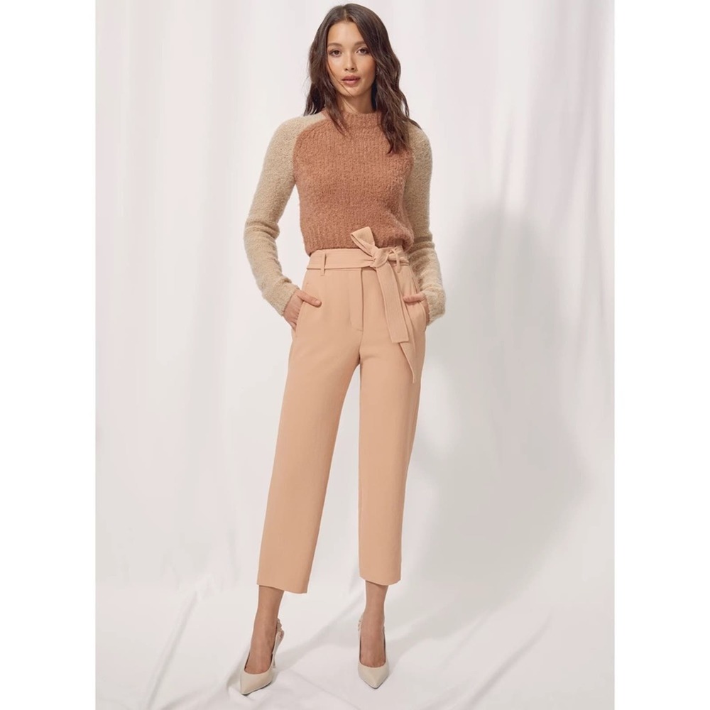NEW Aritzia Wilfred Tie-front Pants Sz 10 in Stockings Beige